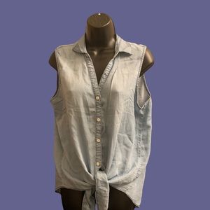 Thread supply denim button down shirt